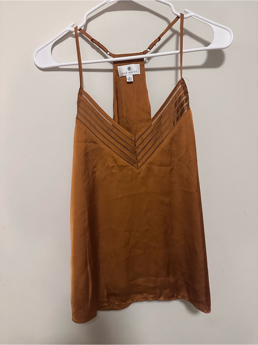 Socialite Satin Camisole in Rust